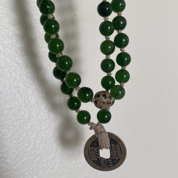 Handmade MoonlightOak Jade and Dalmatian Necklace - Picture 3 of 14